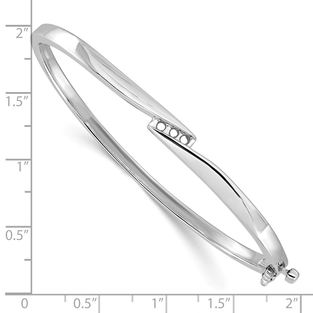 14k White Gold Hinged Bangle Bracelet Mounting