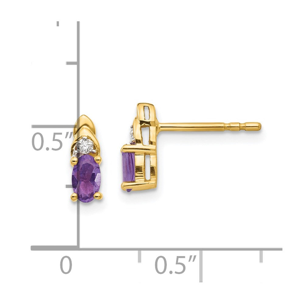 14k Amethyst and Diamond Earrings