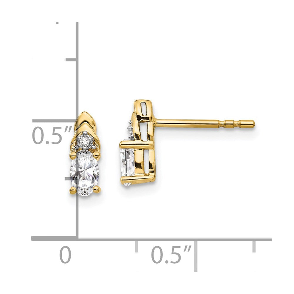 14k White Topaz and Diamond Earrings