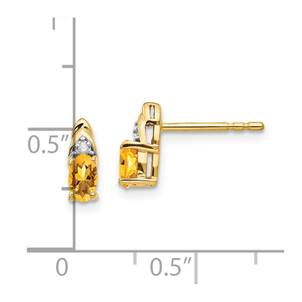 14k Citrine and Diamond Earrings