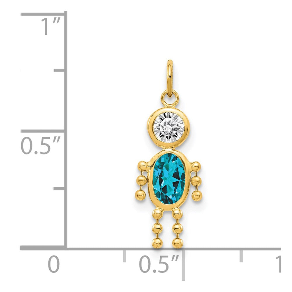 14k December Boy Birthstone Charm