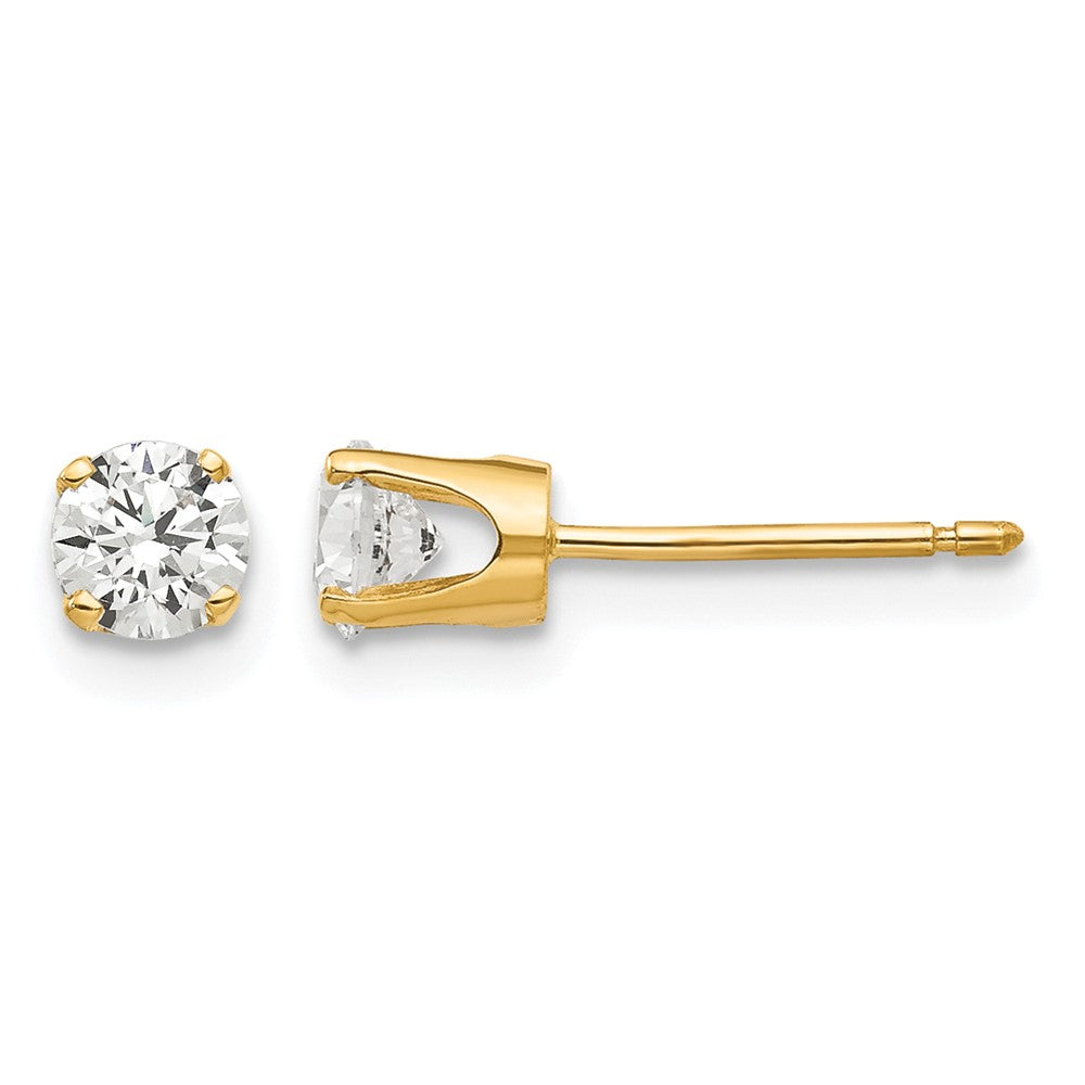 14k 4mm CZ stud earrings