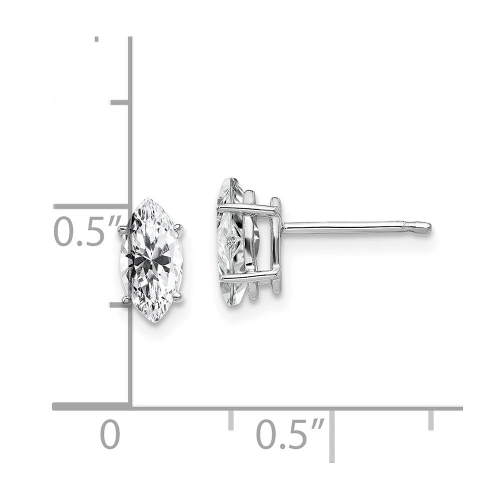 14k White Gold 8x4mm Marquise Cubic Zirconia earring