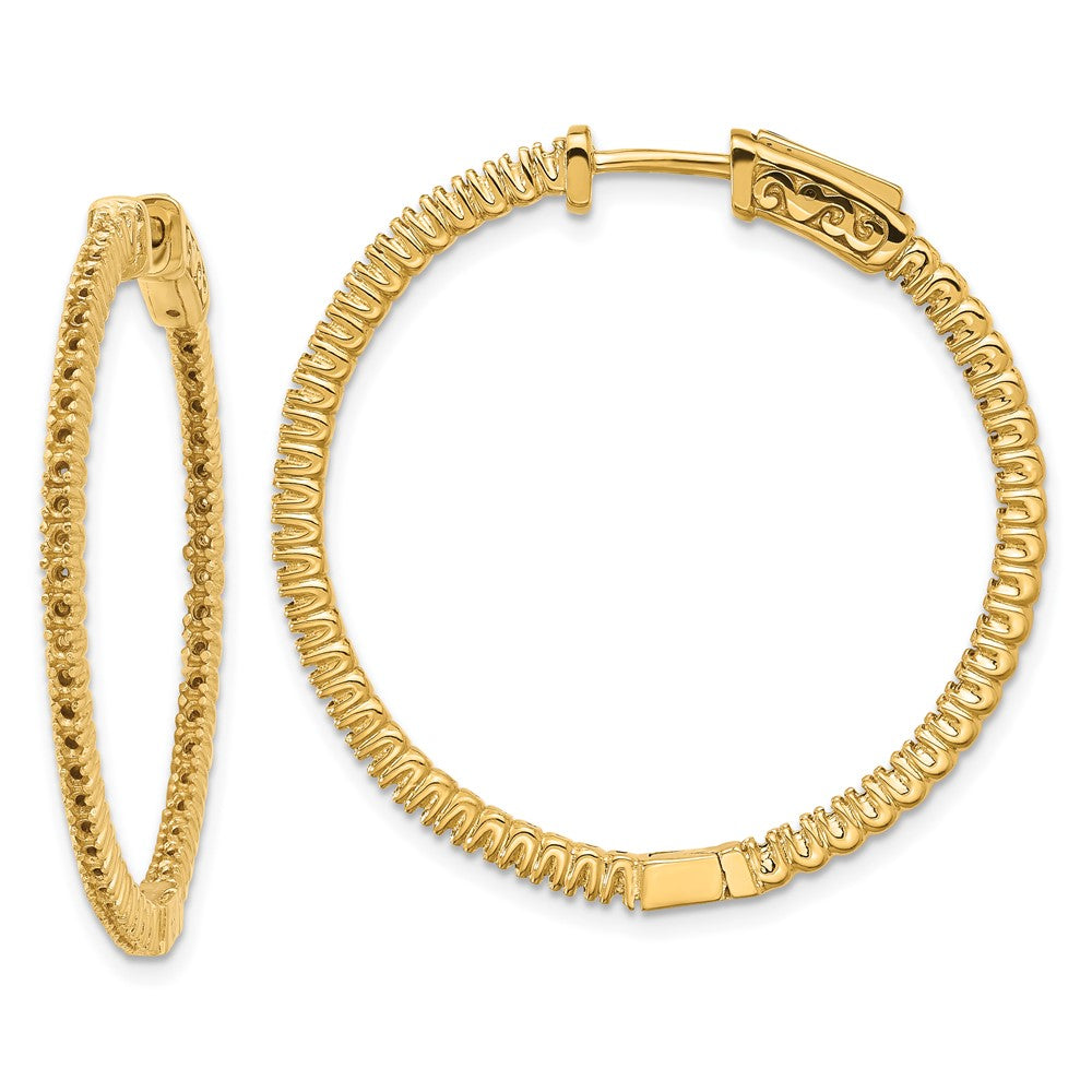 14k Yellow Gold Round Hoop w/Safety Clasp Earring Mountings