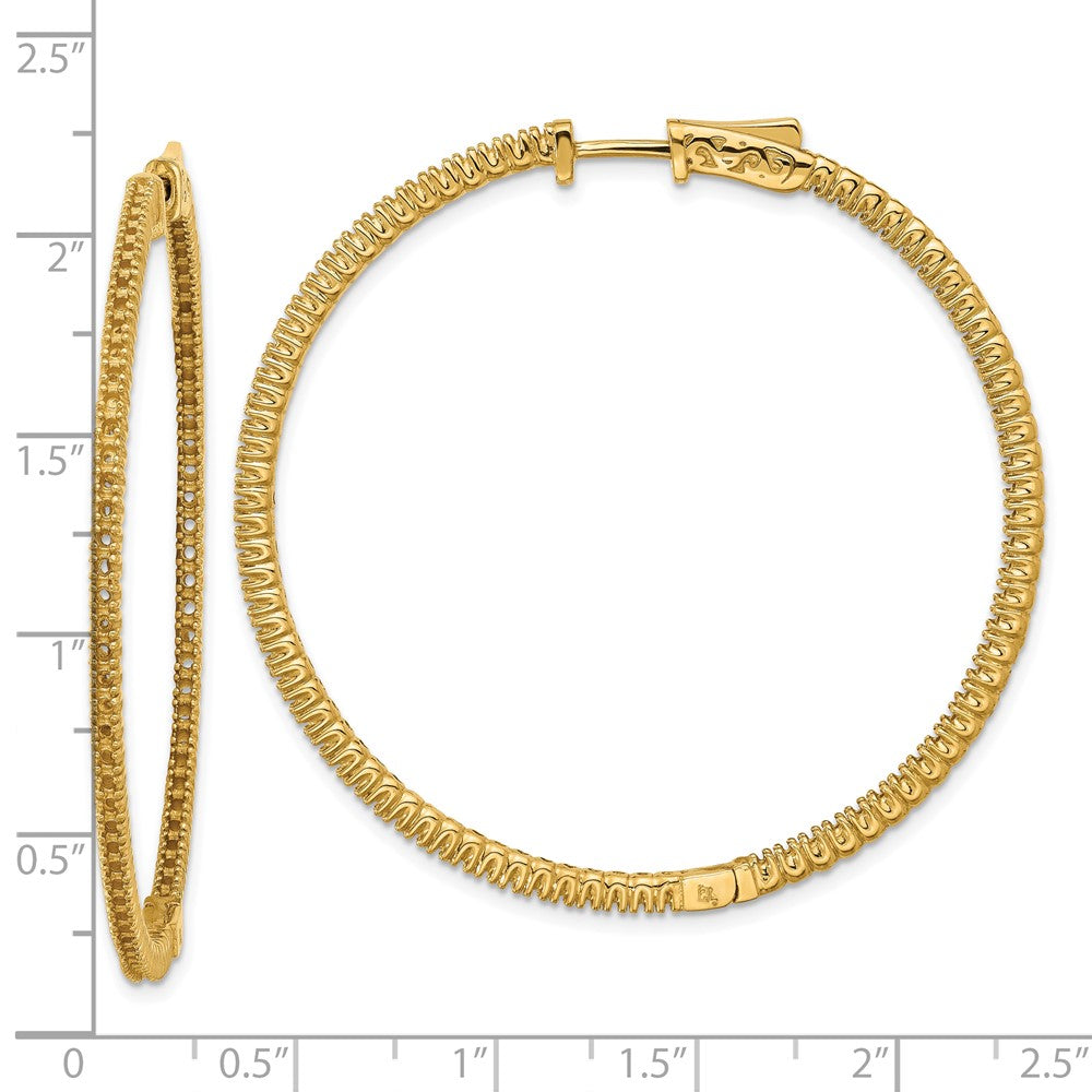 14k Yellow Gold Round Hoop w/Safety Clasp Earring Mountings