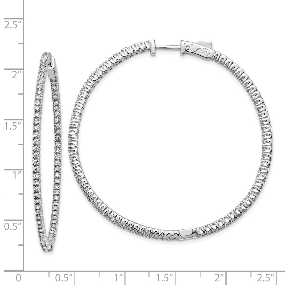 14k White Gold Round Hoop w/Safety Clasp Earring Mountings