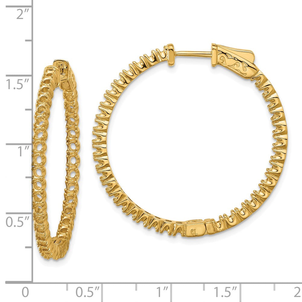 14k Yellow Gold Round Hoop w/Safety Clasp Earring Mountings