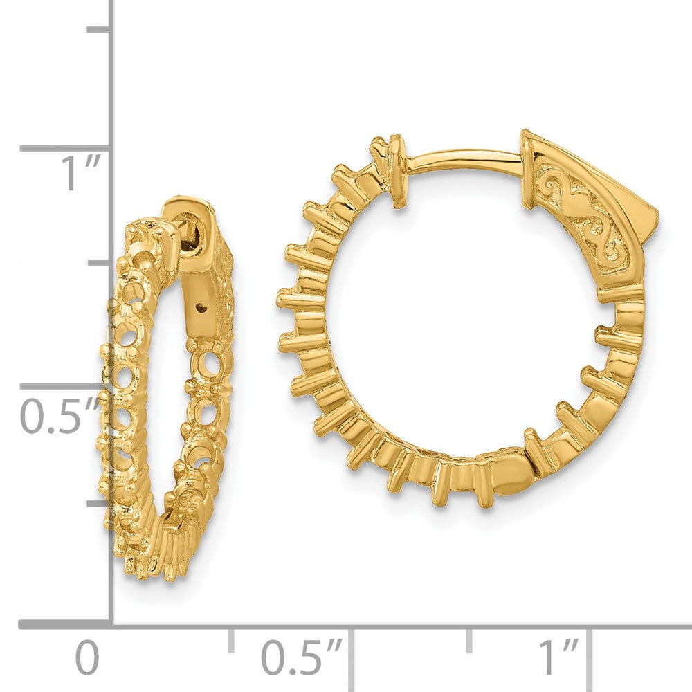14k Yellow Gold Round Hoop w/Safety Clasp Earring Mountings