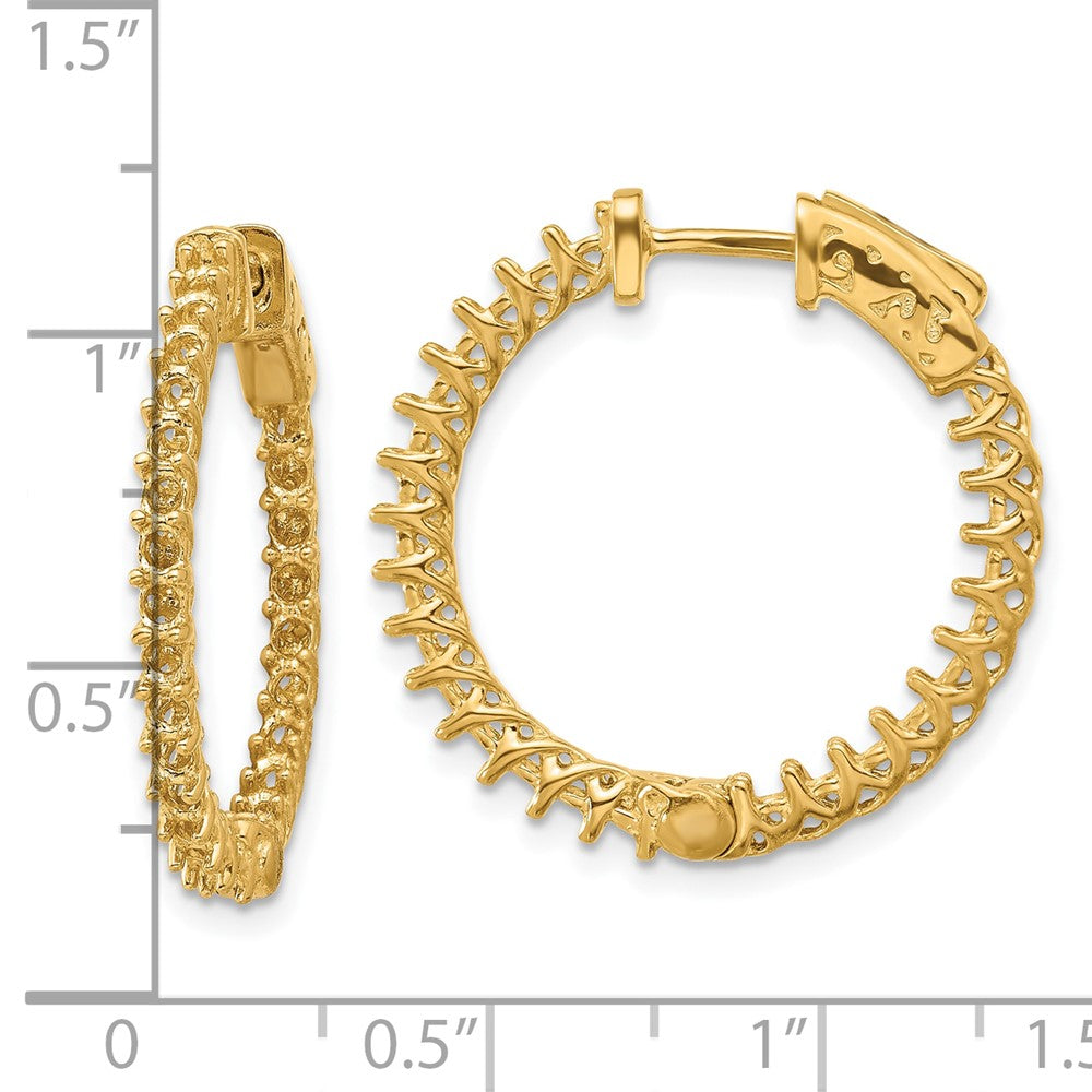 14k Yellow Gold Round Hoop w/Safety Clasp Earring Mountings