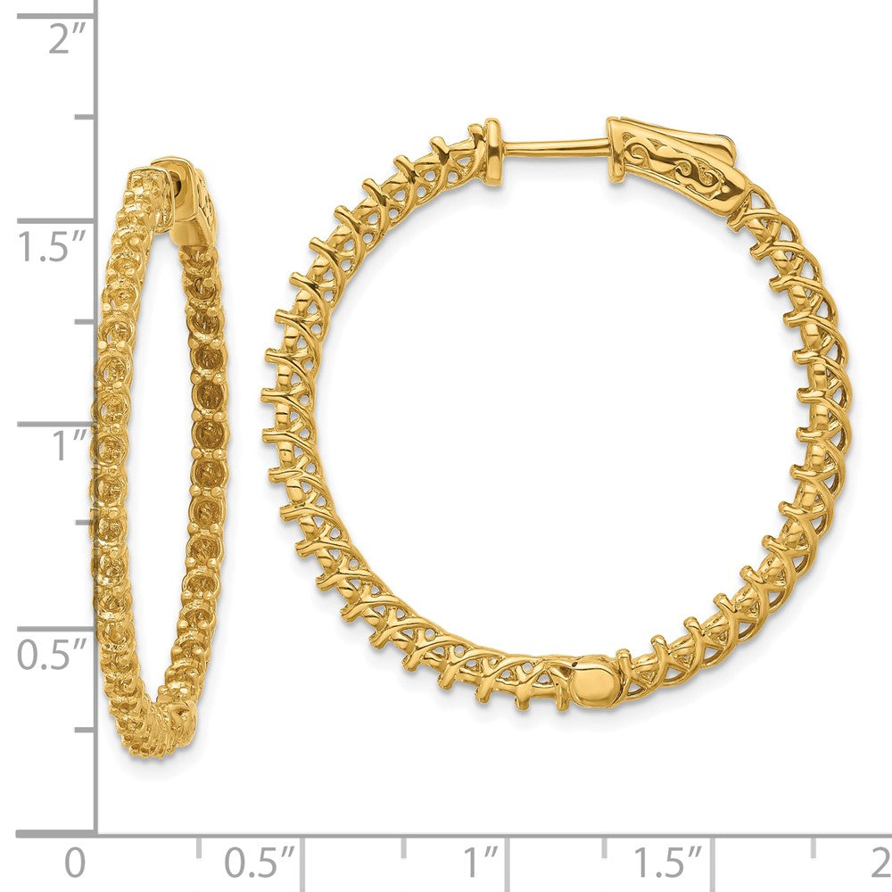 14k Yellow Gold Round Hoop w/Safety Clasp Earring Mountings