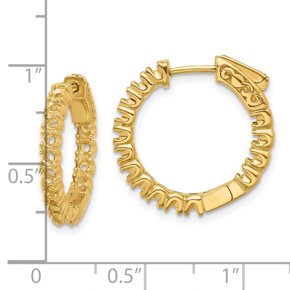 14k Yellow Gold Round Hoop w/Safety Clasp Earring Mountings