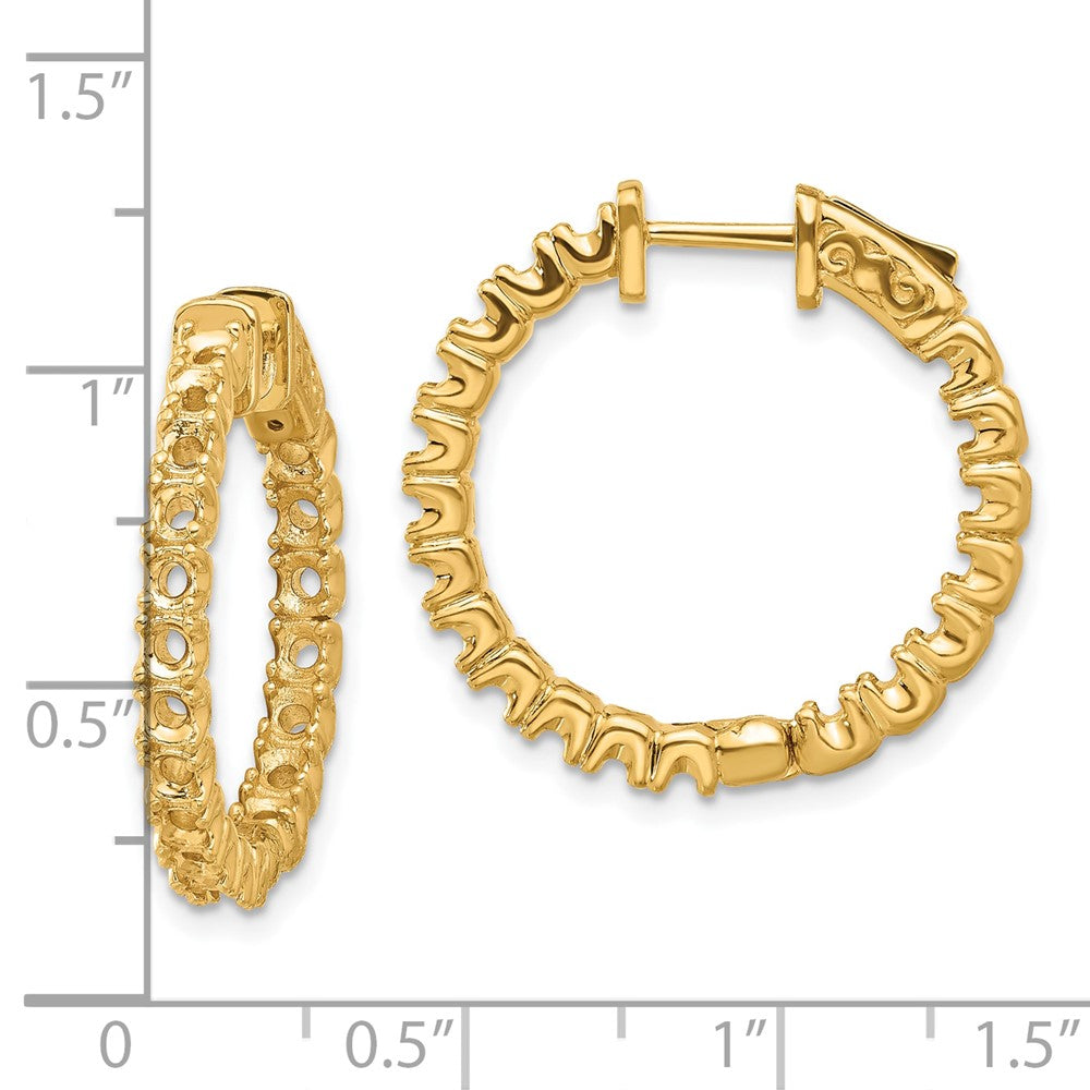 14k Yellow Gold Round Hoop w/Safety Clasp Earring Mountings