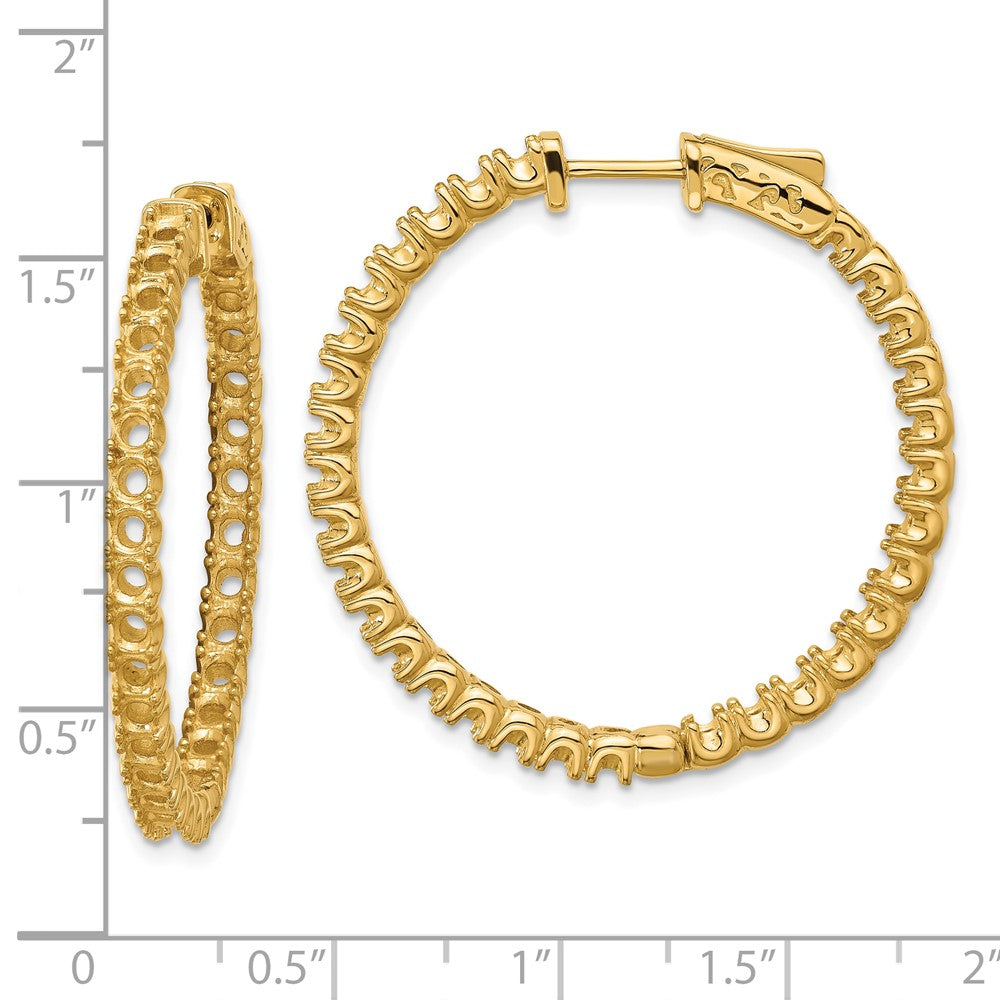 14k Yellow Gold Round Hoop w/Safety Clasp Earring Mountings