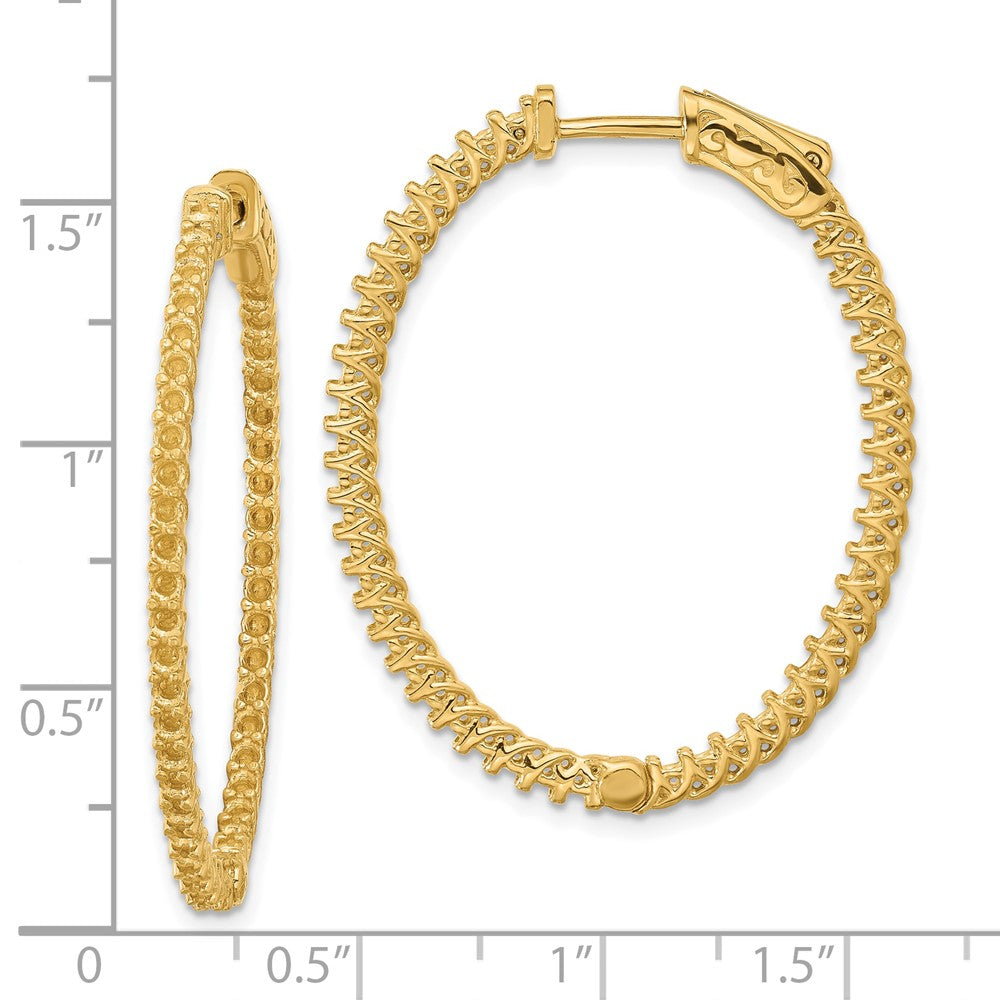 14k Yellow Gold Oval Hoop w/Safety Clasp Earring Mountings