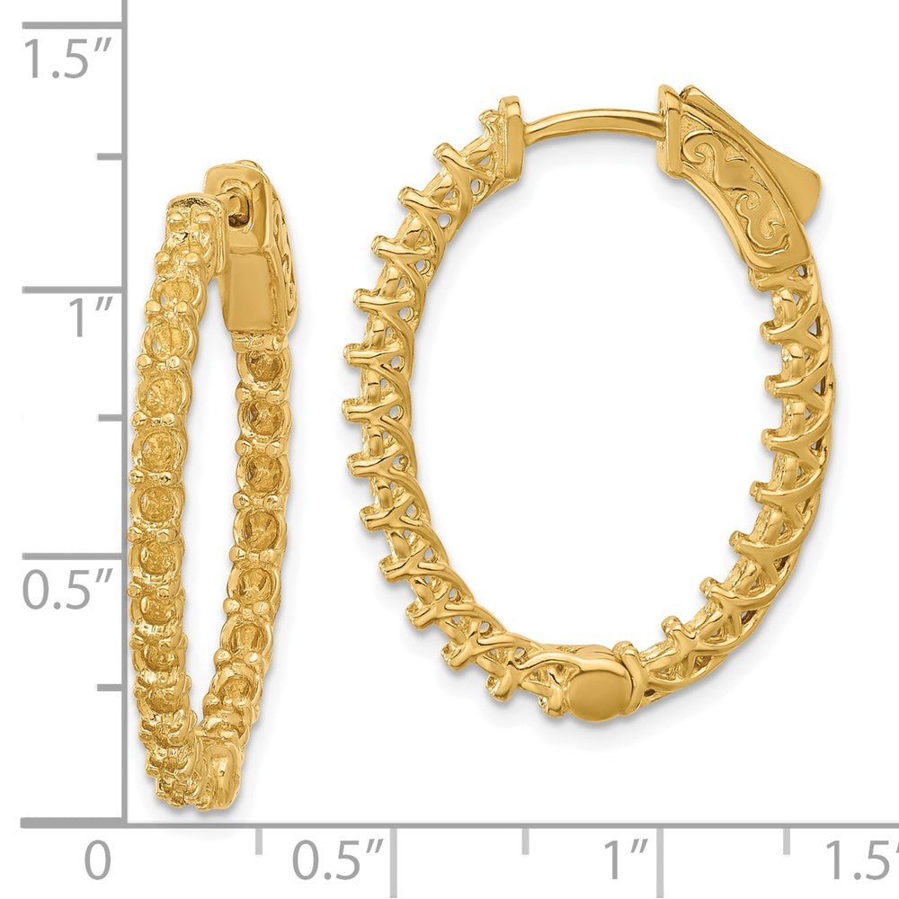 14k Yellow Gold Oval Hoop w/Safety Clasp Earring Mountings