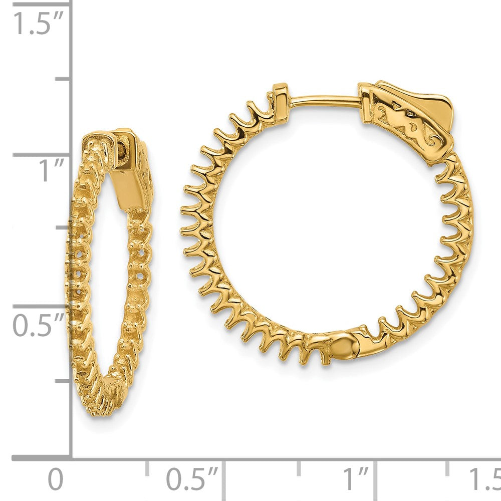 14K Yellow Gold 1.12ct. 56-1.7mm In/Out Hoop w/ Safety Clasp Earring Mountings