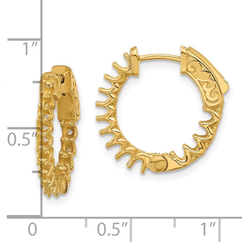 14K Yellow Gold .84ct. 28-2.0mm In/Out Hoop w/ Safety Clasp Earring Mountings