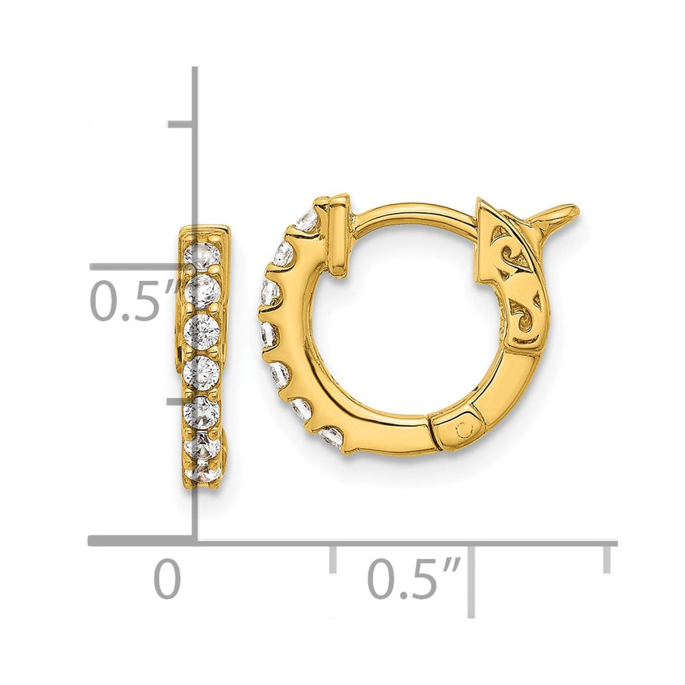 14K .31ct 14-1.75mm Round Hoop w/ Safety Clasp Diamond Earrings
