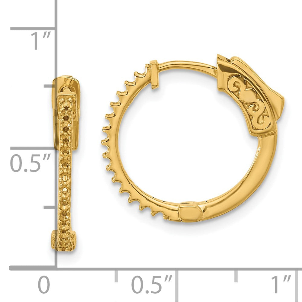 14K Yellow Gold .3ct 30-1.2mm Round Hoop w/ Safety Clasp Earring Mountings