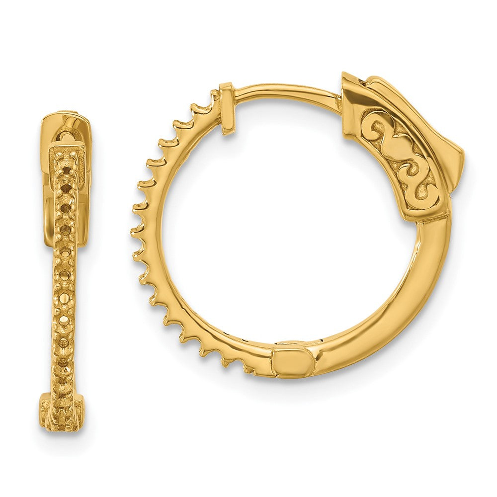 14K Yellow Gold .3ct 30-1.2mm Round Hoop w/ Safety Clasp Earring Mountings
