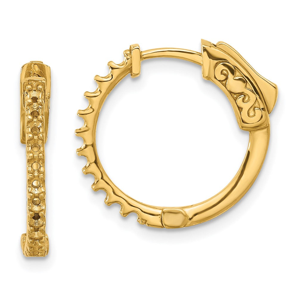 14K Yellow Gold .44ct 22-1.7mm Round Hoop w/ Safety Clasp Earring Mountings
