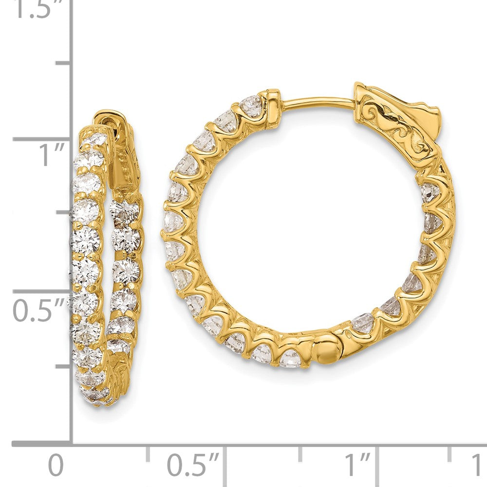 14K 2.42ct. 38-2.2mm In/Out Hoop w/ Safety Clasp Earrings