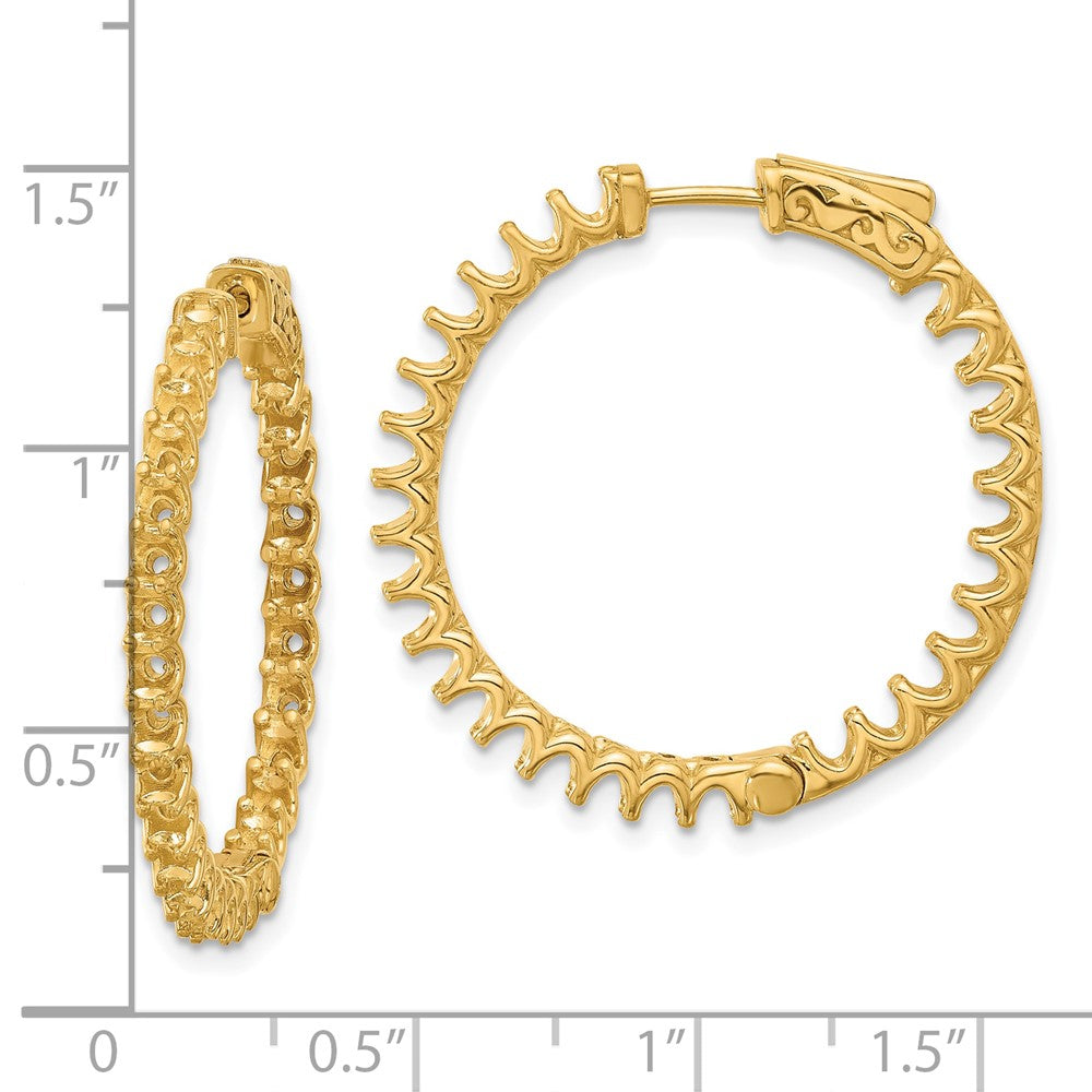 14K Yellow Gold 3.2ct 54-2.5mm In/Out Hoop w/ Safety Clasp Earring Mountings