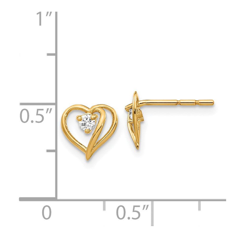14k A Diamond heart earring
