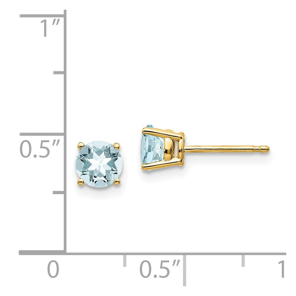 14k Aquamarine Post Earrings