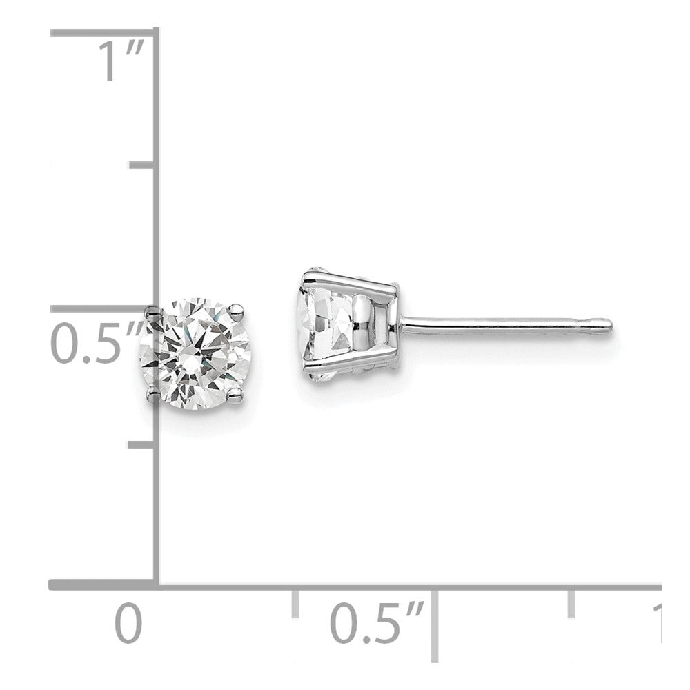 14k White Gold 5mm Cubic Zirconia Earrings