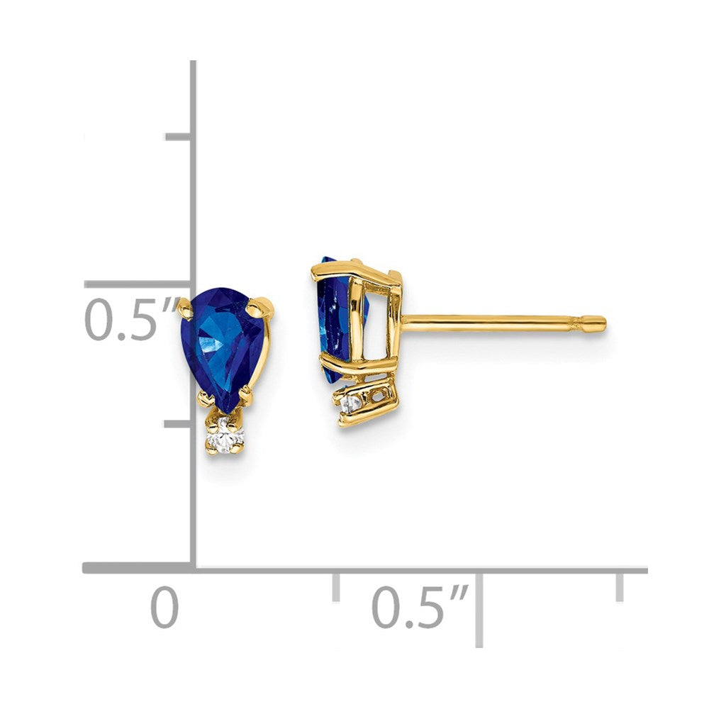 14k Sapphire Diamond Earrings