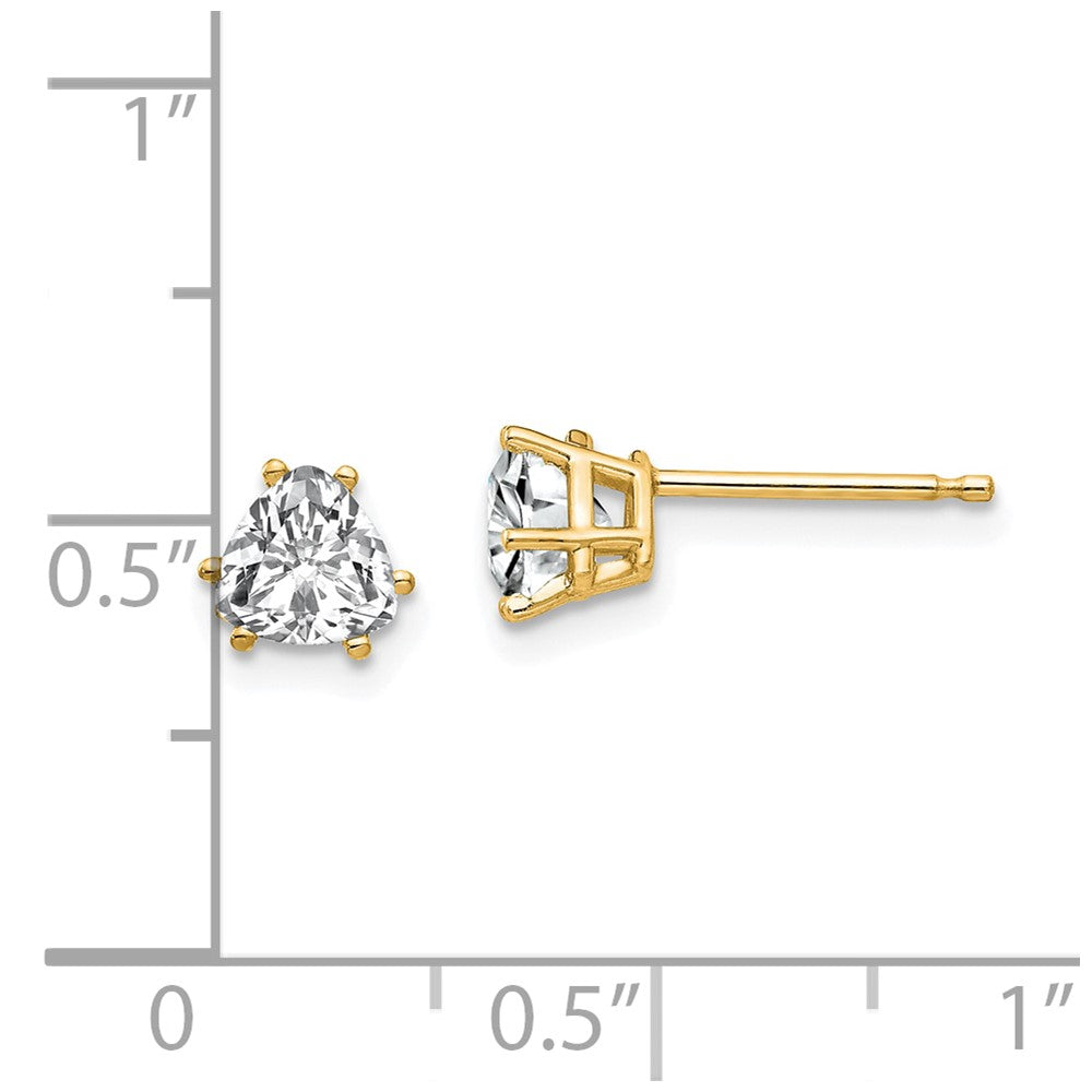 14k 5mm Trillion Cubic Zirconia Earrings