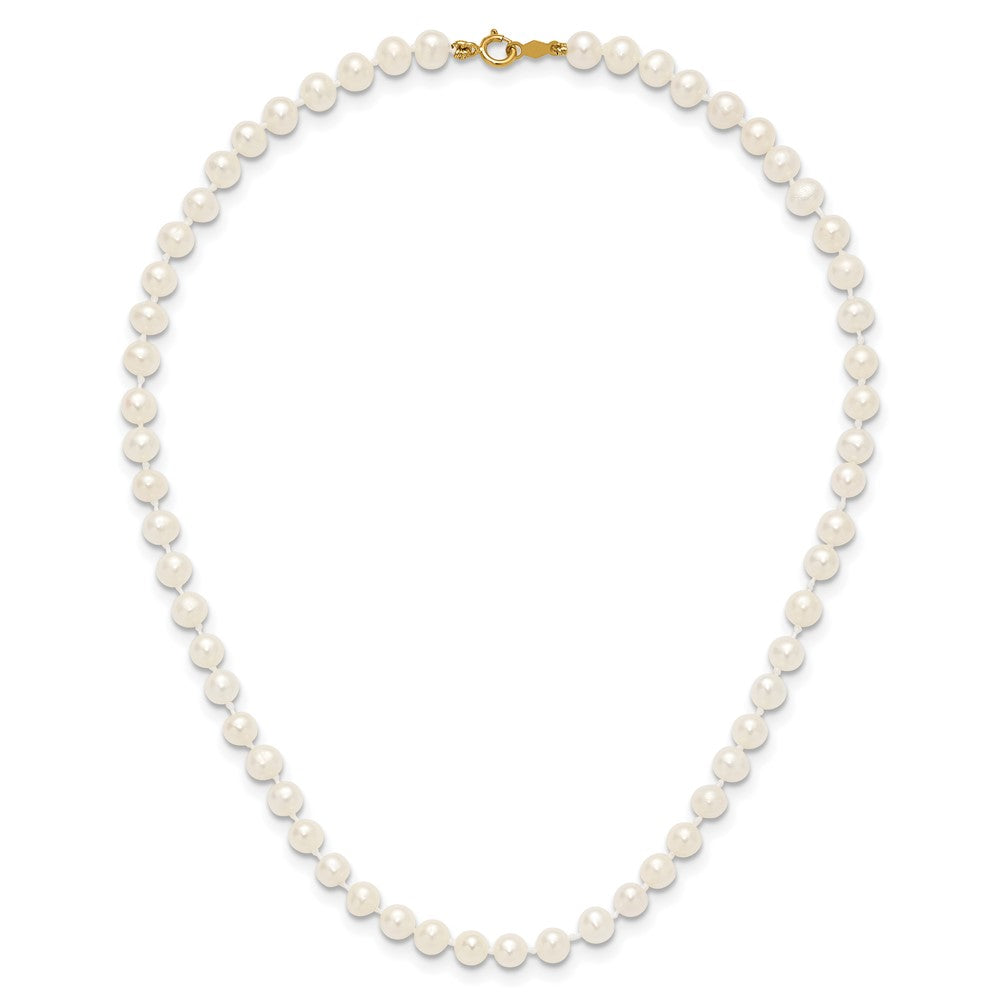 14k 4-5mm White Semi-Round Freshwater Cultured Pearl 12 inch Necklace