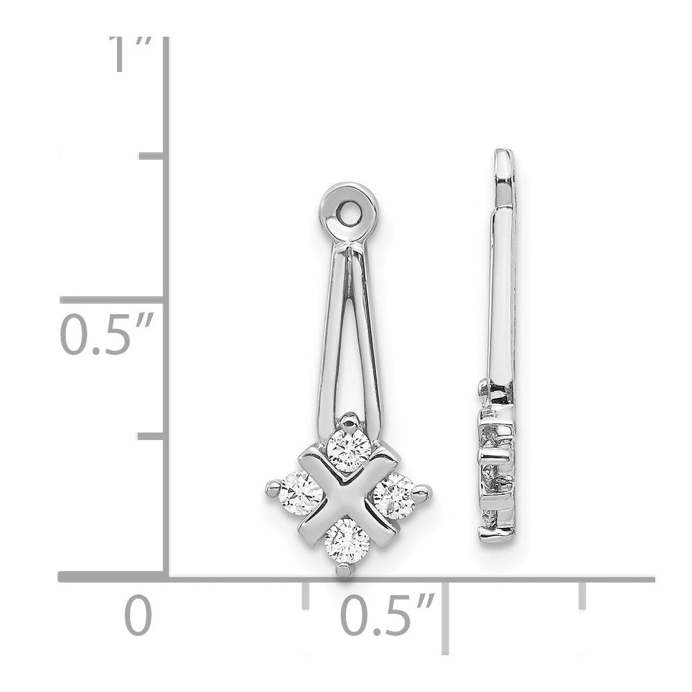 14k White Gold VS Dangle Cluster Diamond Earring Jacket