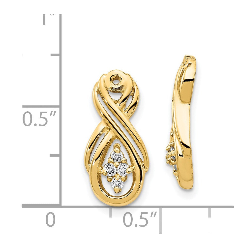 14k Yellow Gold AA Infinity Diamond Earring Jacket