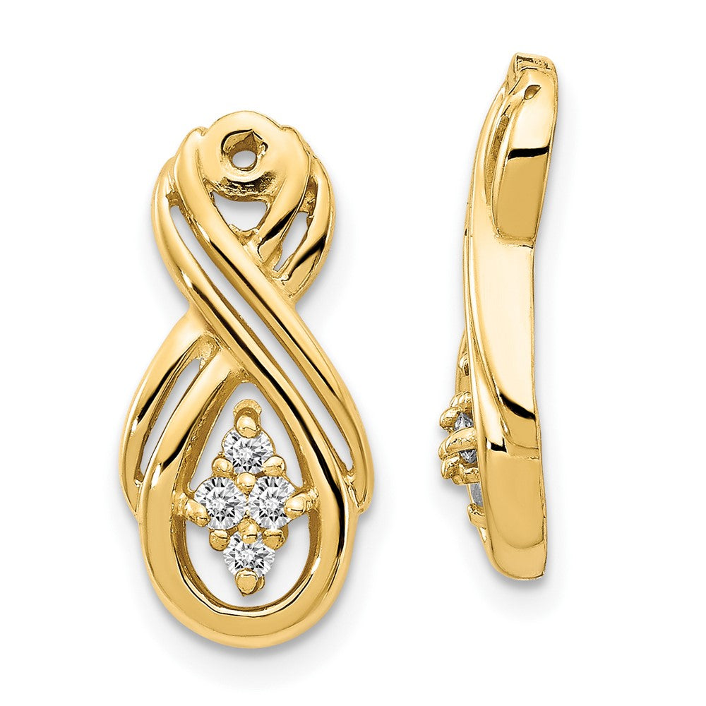 14k Yellow Gold AA Infinity Diamond Earring Jacket