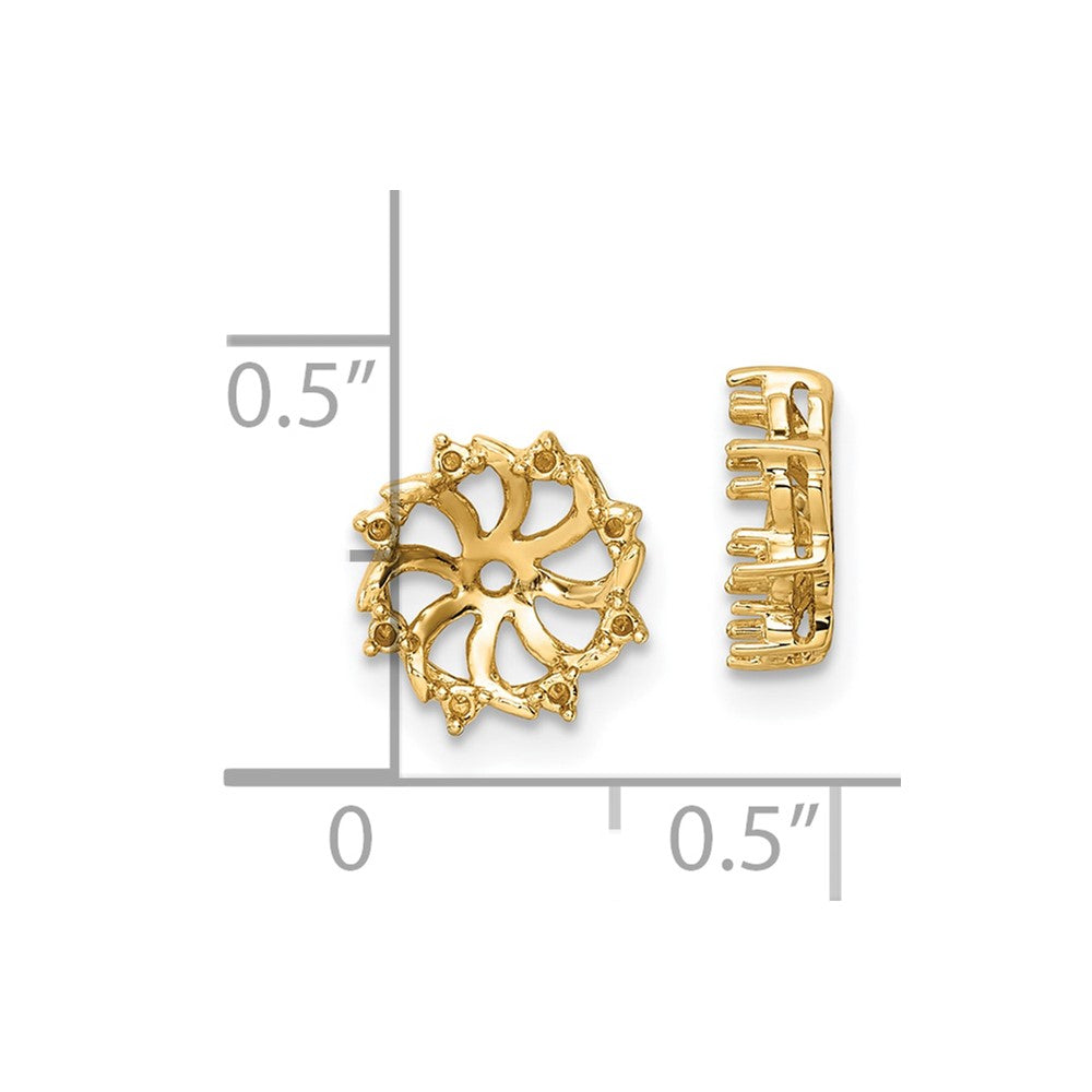 14k Yellow Gold Diamond Earring Jackets Mountings