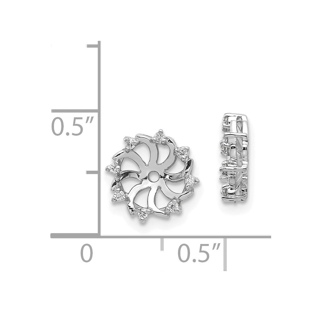 14k White Gold AAA Diamond Earring Jacket