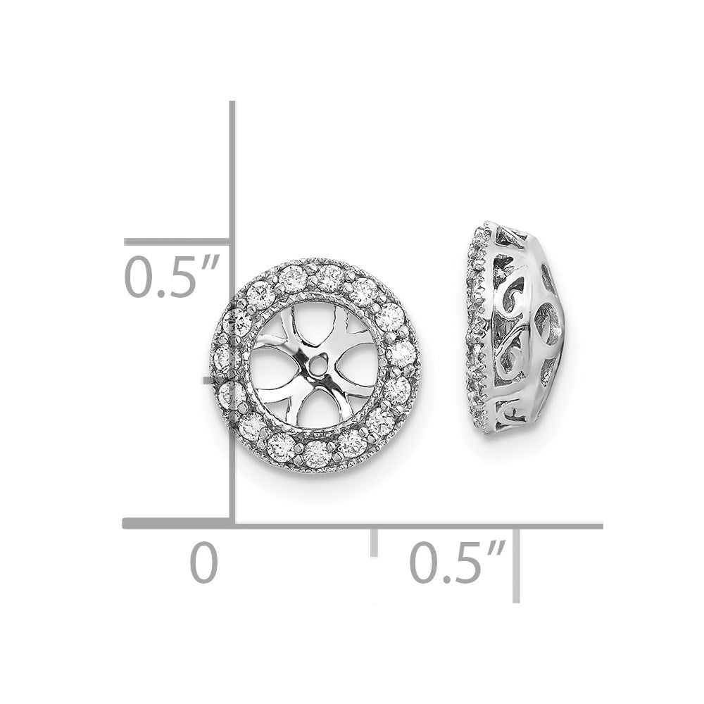 14k White Gold AAA Diamond Earring Jacket
