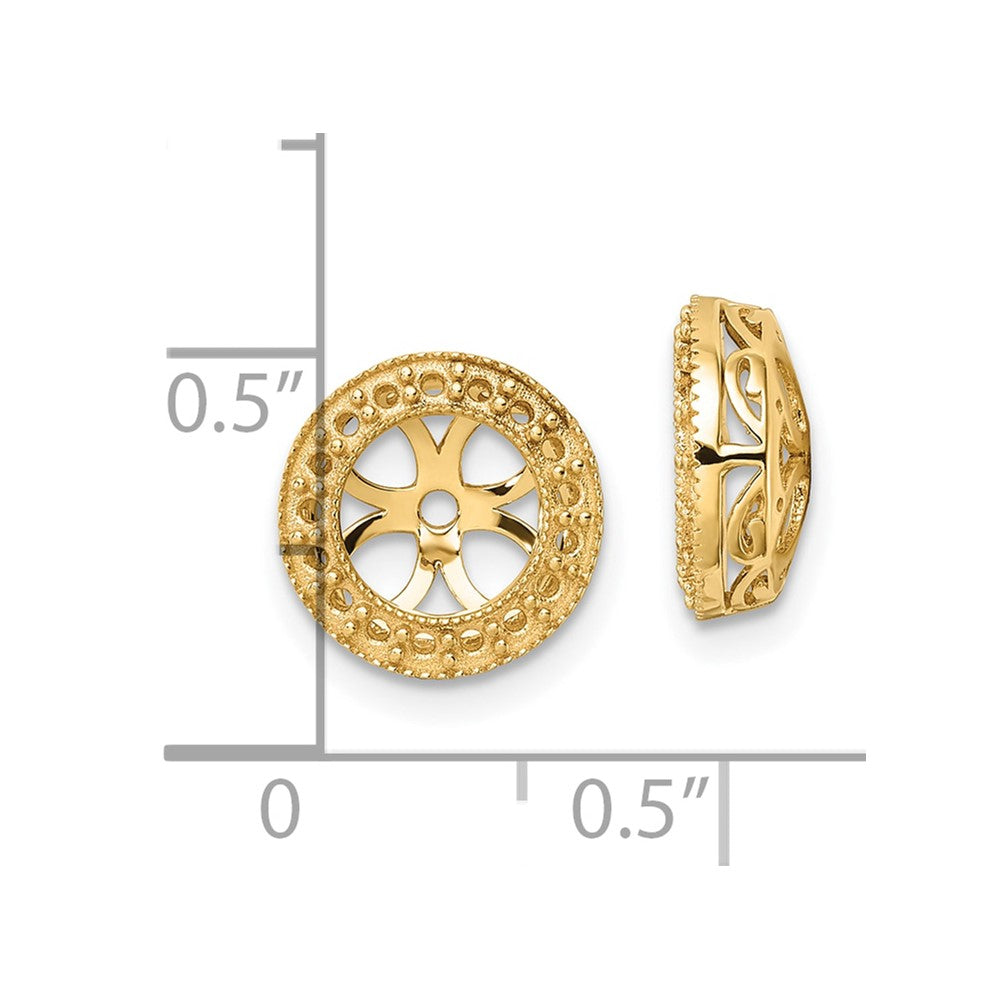 14k Yellow Gold Diamond Earring Jacket Mountings