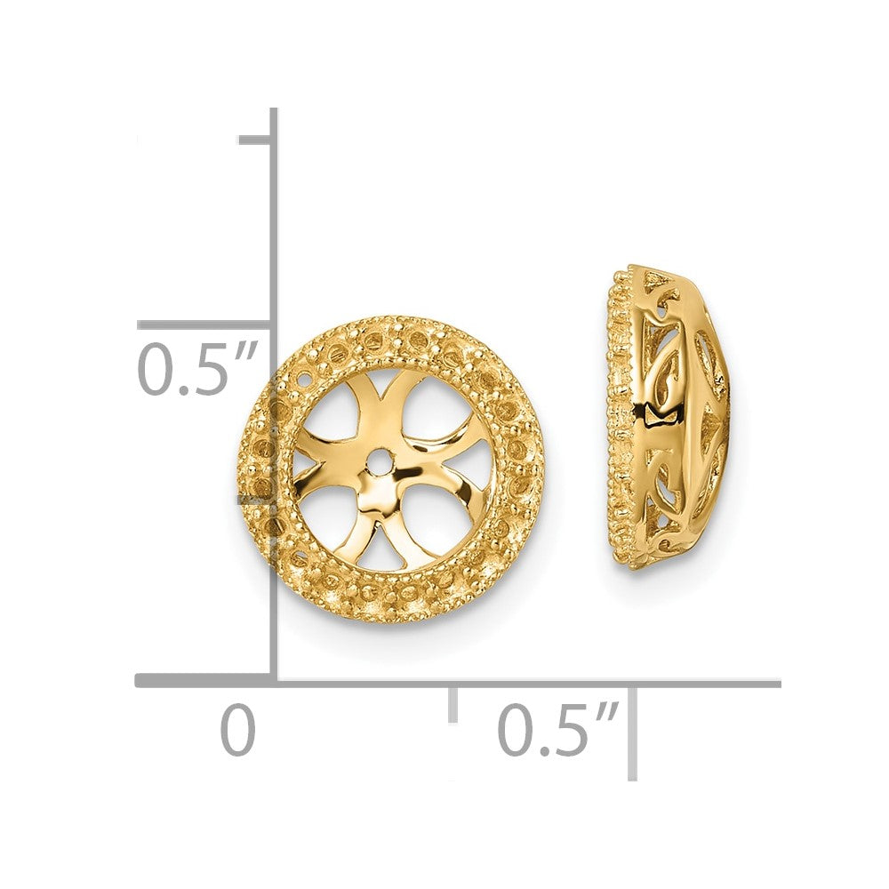 14k Yellow Gold Diamond Earring Jacket Mountings
