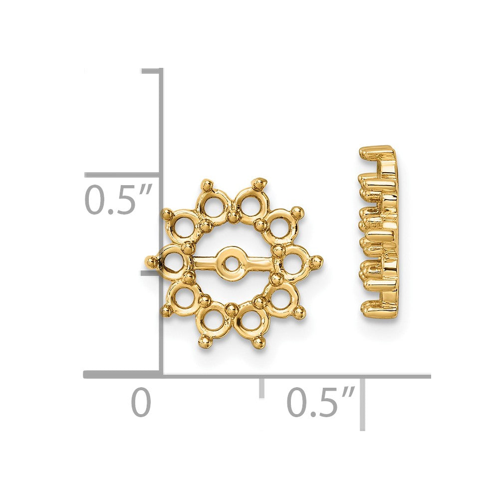 14K Yellow Gold Fancy Diamond Earring Jacket Mountings