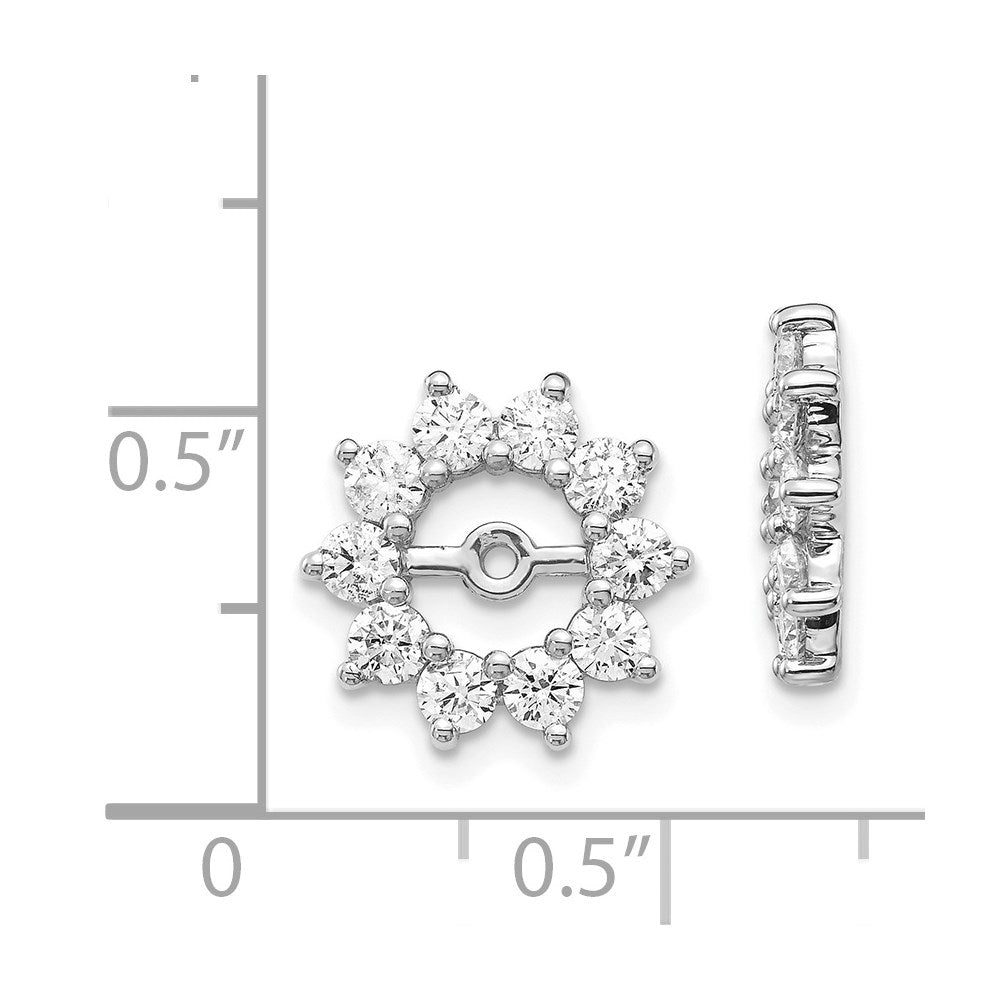 14k White Gold AA Fancy Diamond Earring Jacket