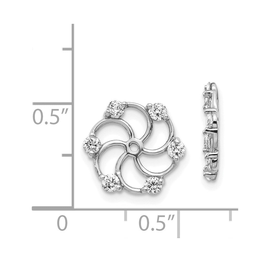14k White Gold AAA Diamond Earring Jacket