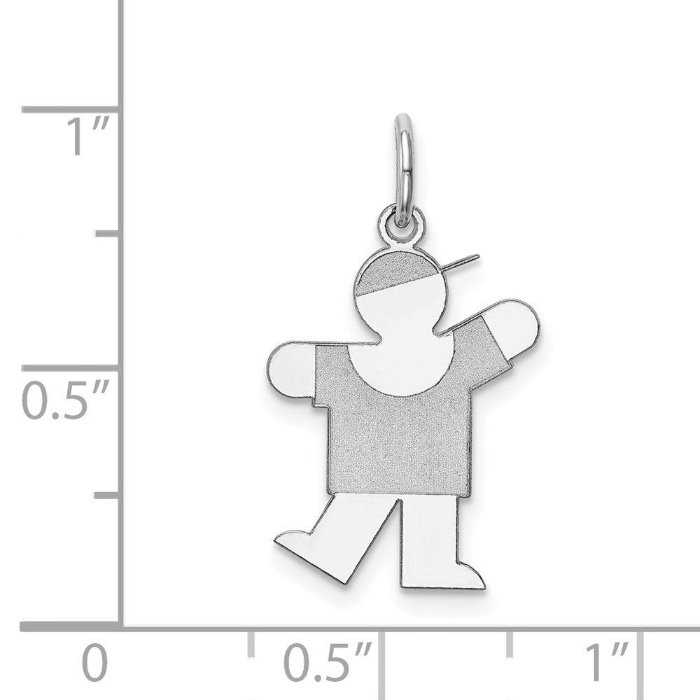 Sterling Silver Rhodium-plated Kiss Charm