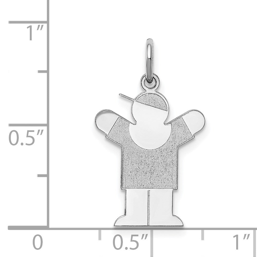 Sterling Silver Rhodium-plated Love Charm