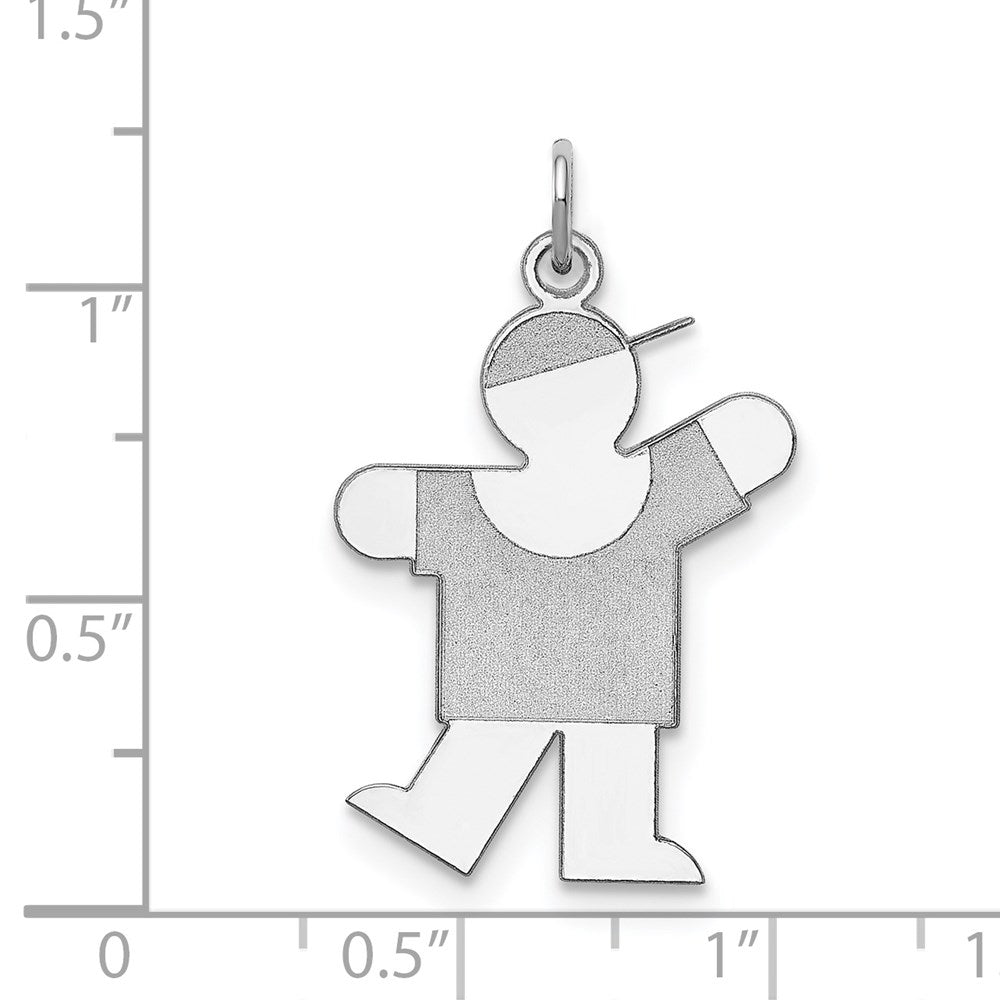 Sterling Silver Rhodium-plated Kiss Charm