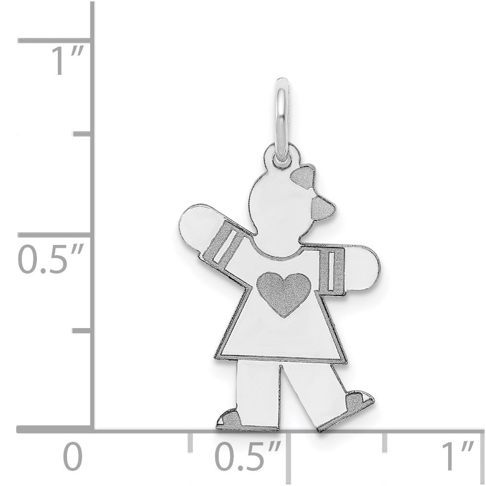 Sterling Silver Rhodium-plated Charm