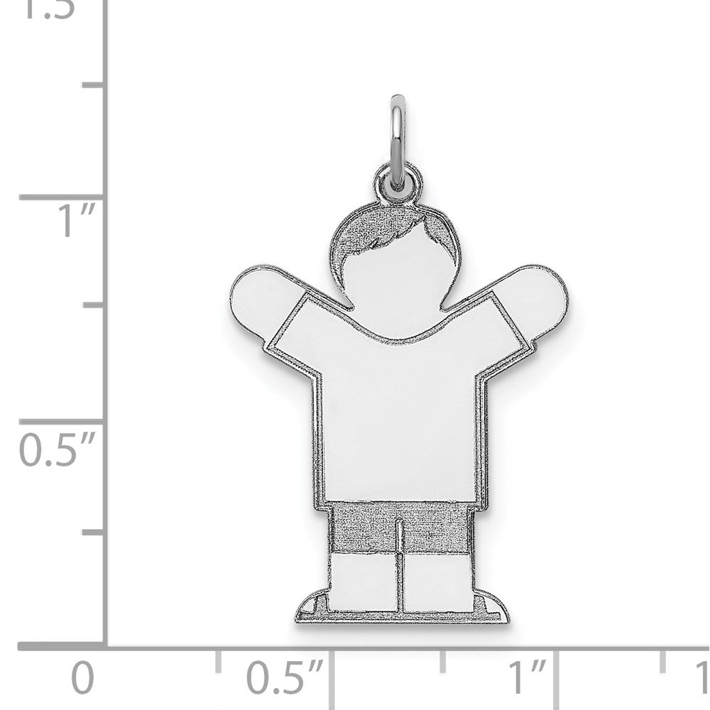 Sterling Silver Rhodium-plated Charm