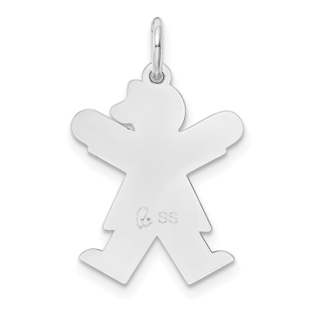Sterling Silver Rhodium-plated Charm